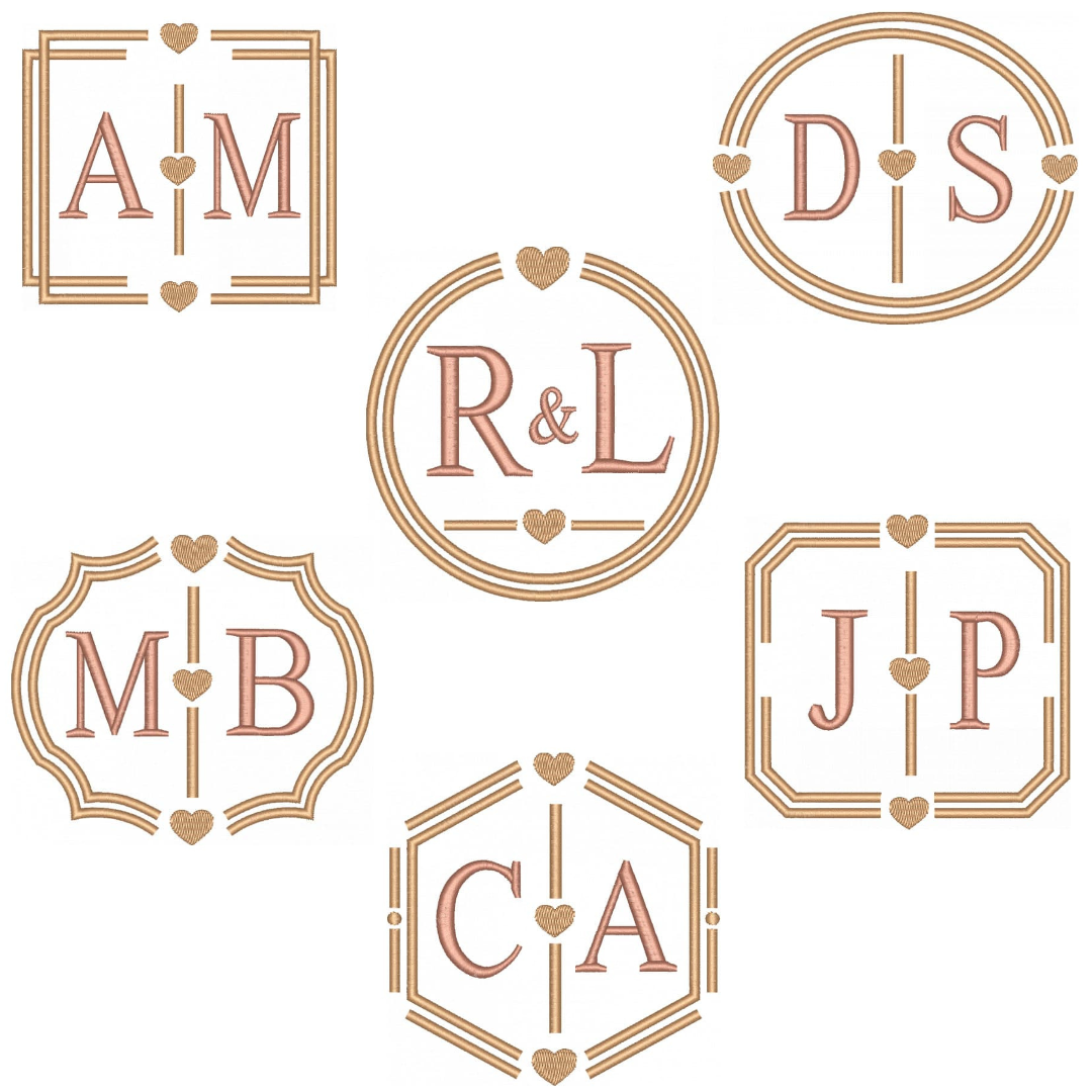 Coleção com 06 matriz de Molduras com Monogramas