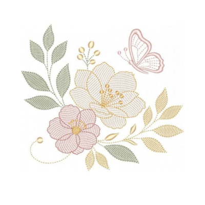 Flores com Borboleta