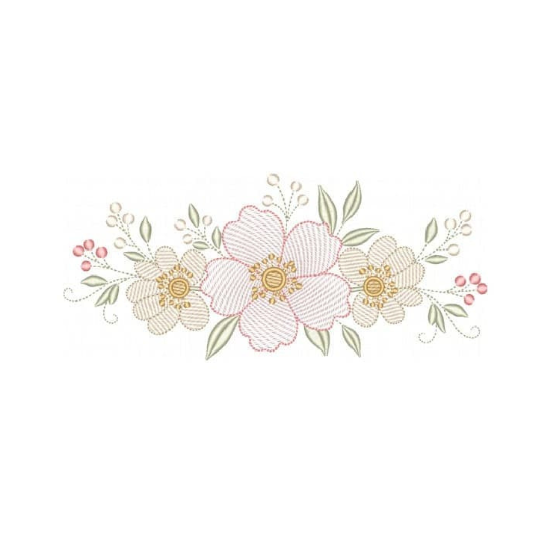 Coleção com 05 matriz de Floral com Barrados - Imagem 2