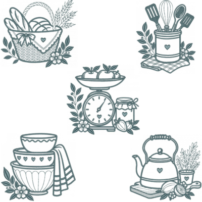 Coleção com 05 matrizes Cozinha11 Minimalista